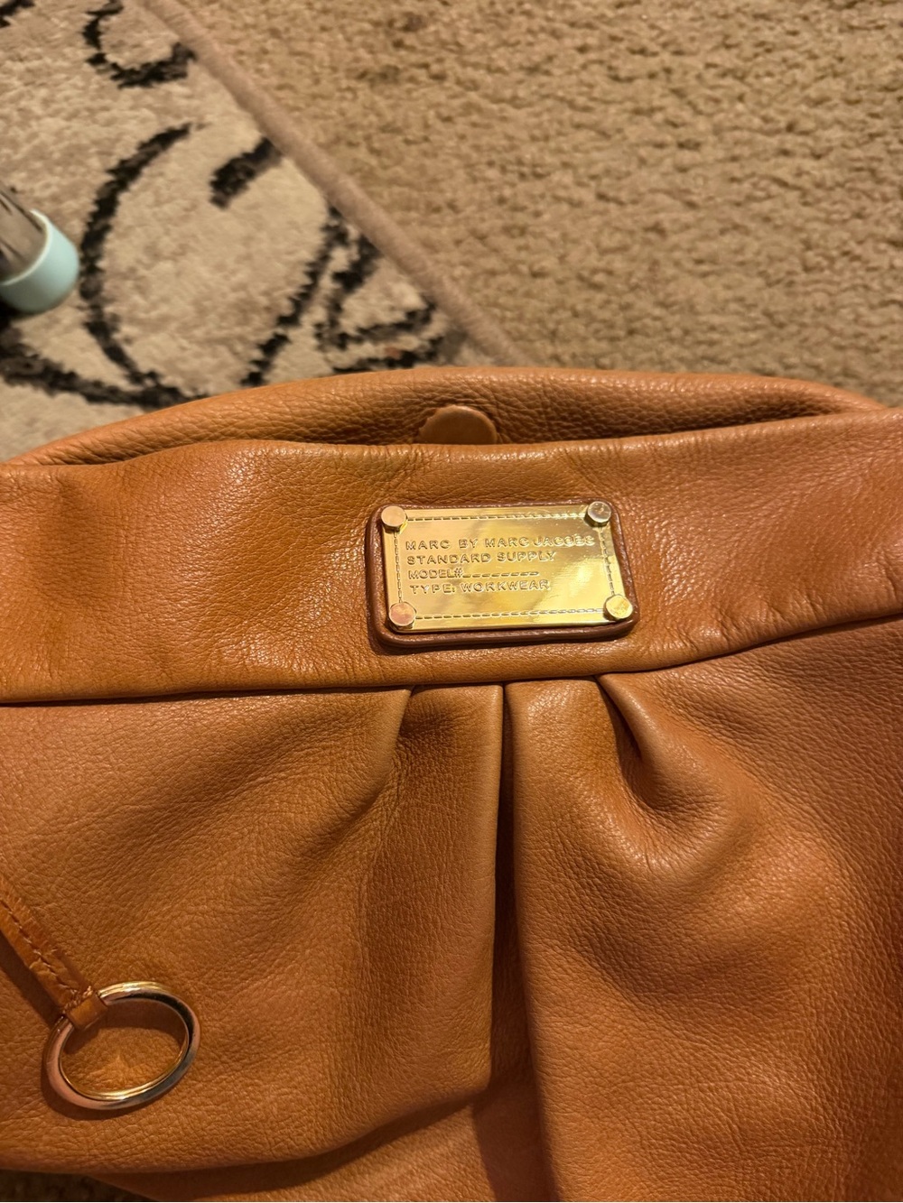 Kurt Geiger Tan Leather Shoulder Bag with Gold Plaque